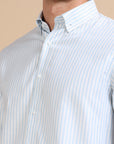 Blue Premium Casual Stripe Shirt