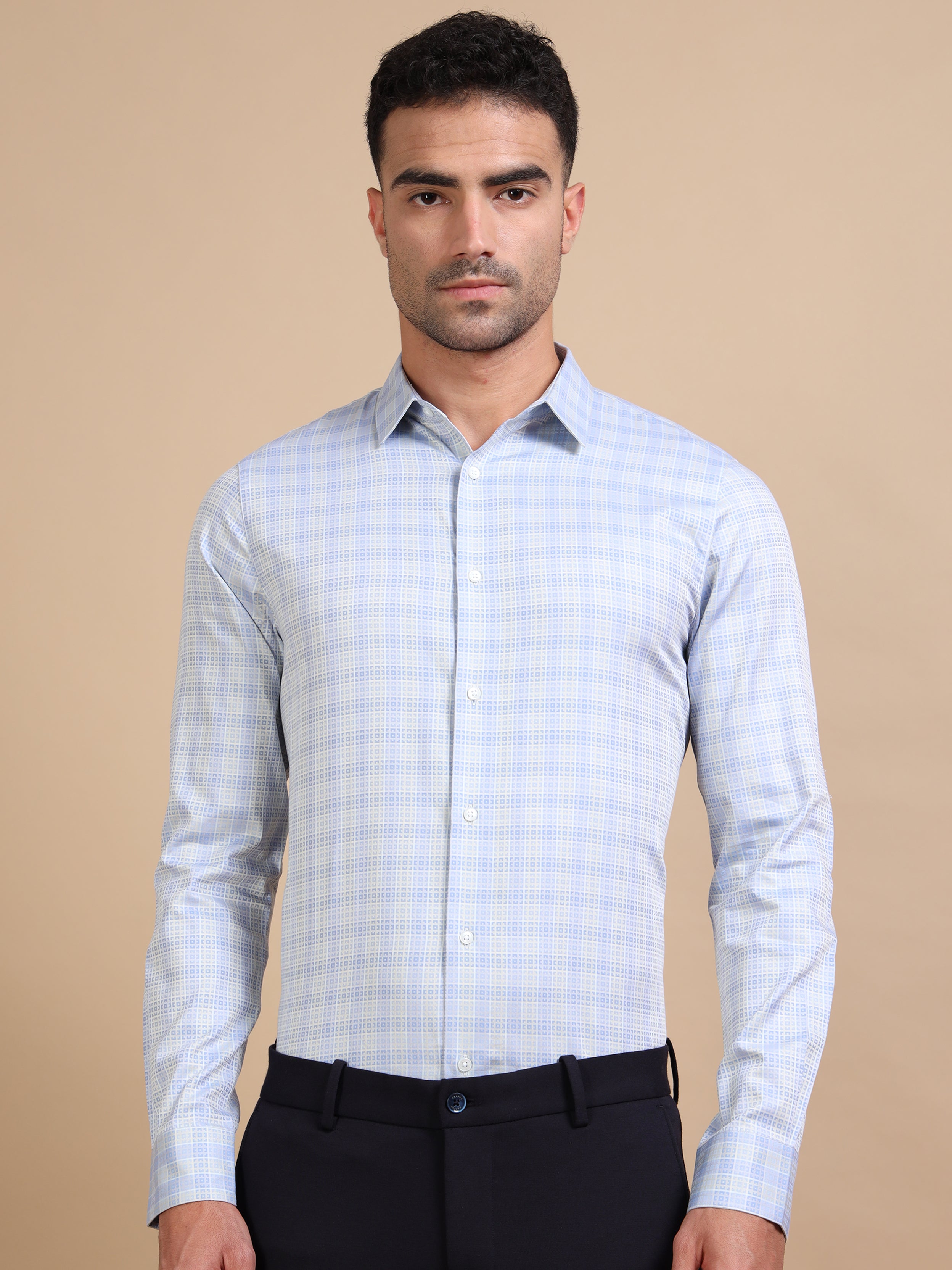 Blue Formal Check Shirt