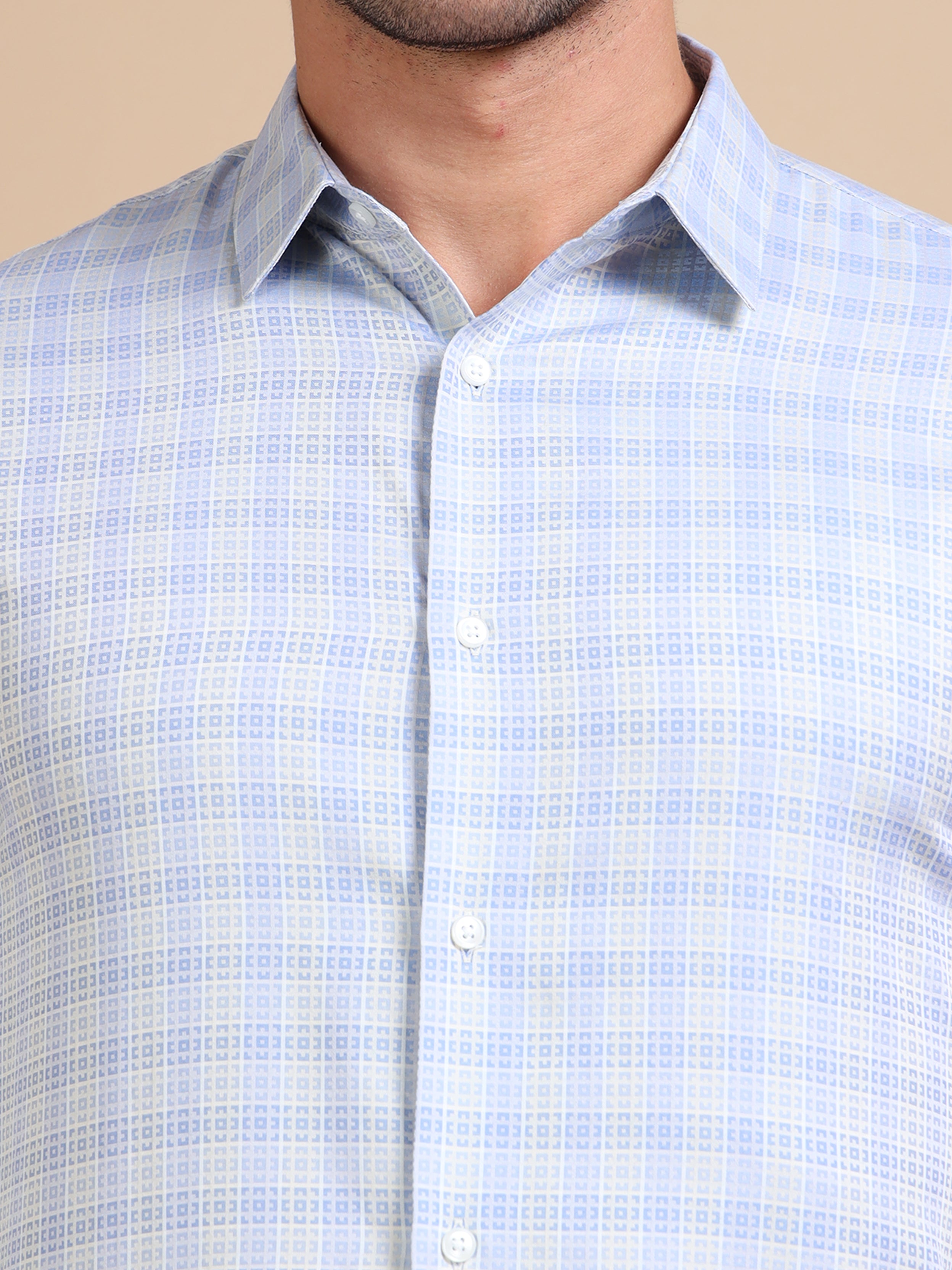 Blue Formal Check Shirt