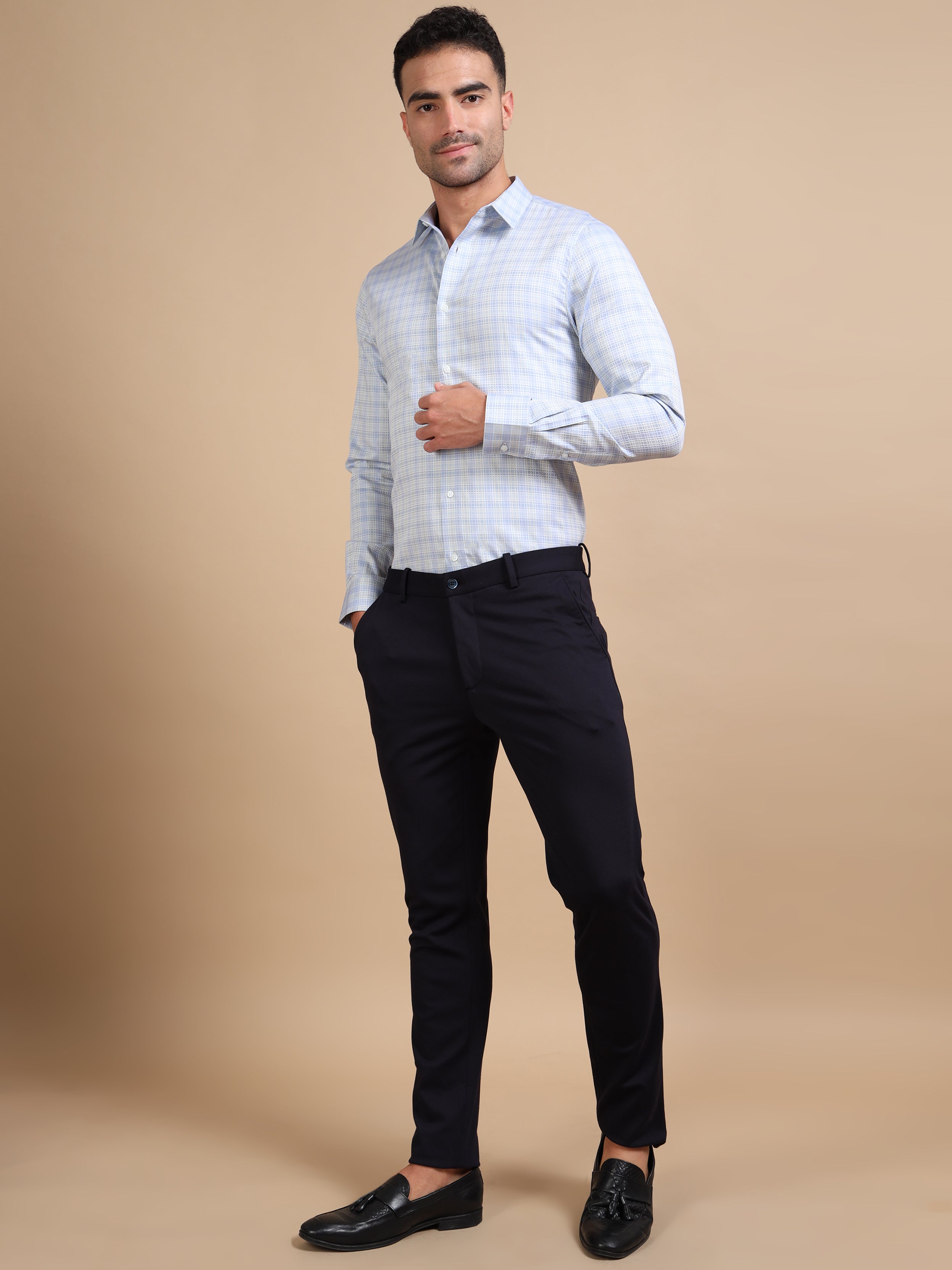 Blue Formal Check Shirt