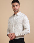 Cream Special Jacquard Shirt