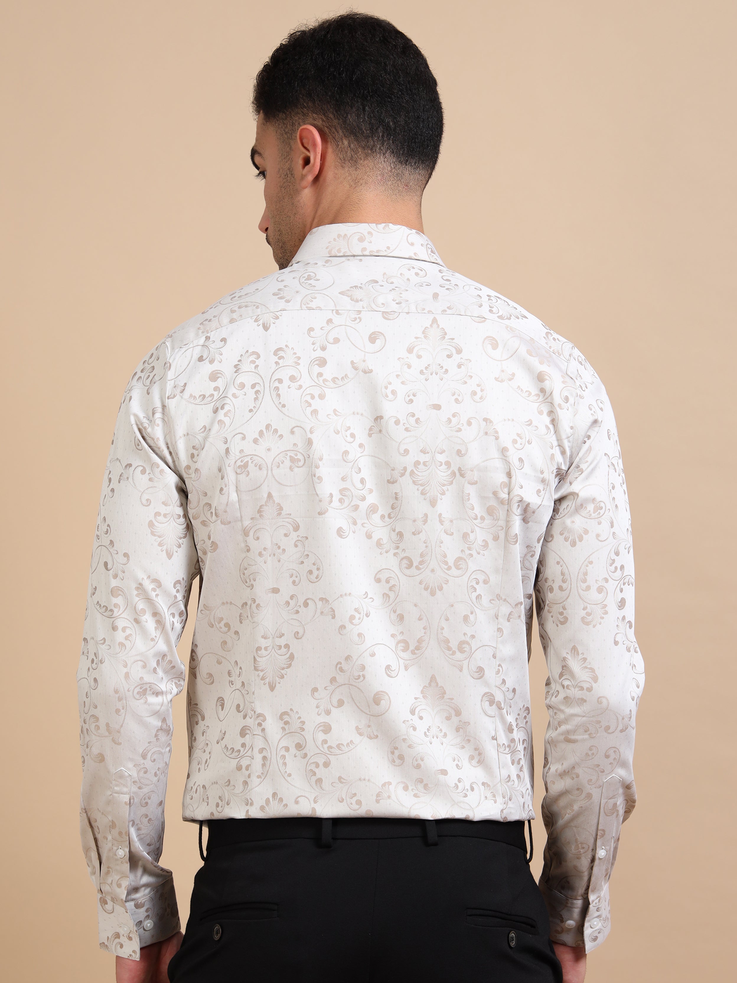 Cream Special Jacquard Shirt