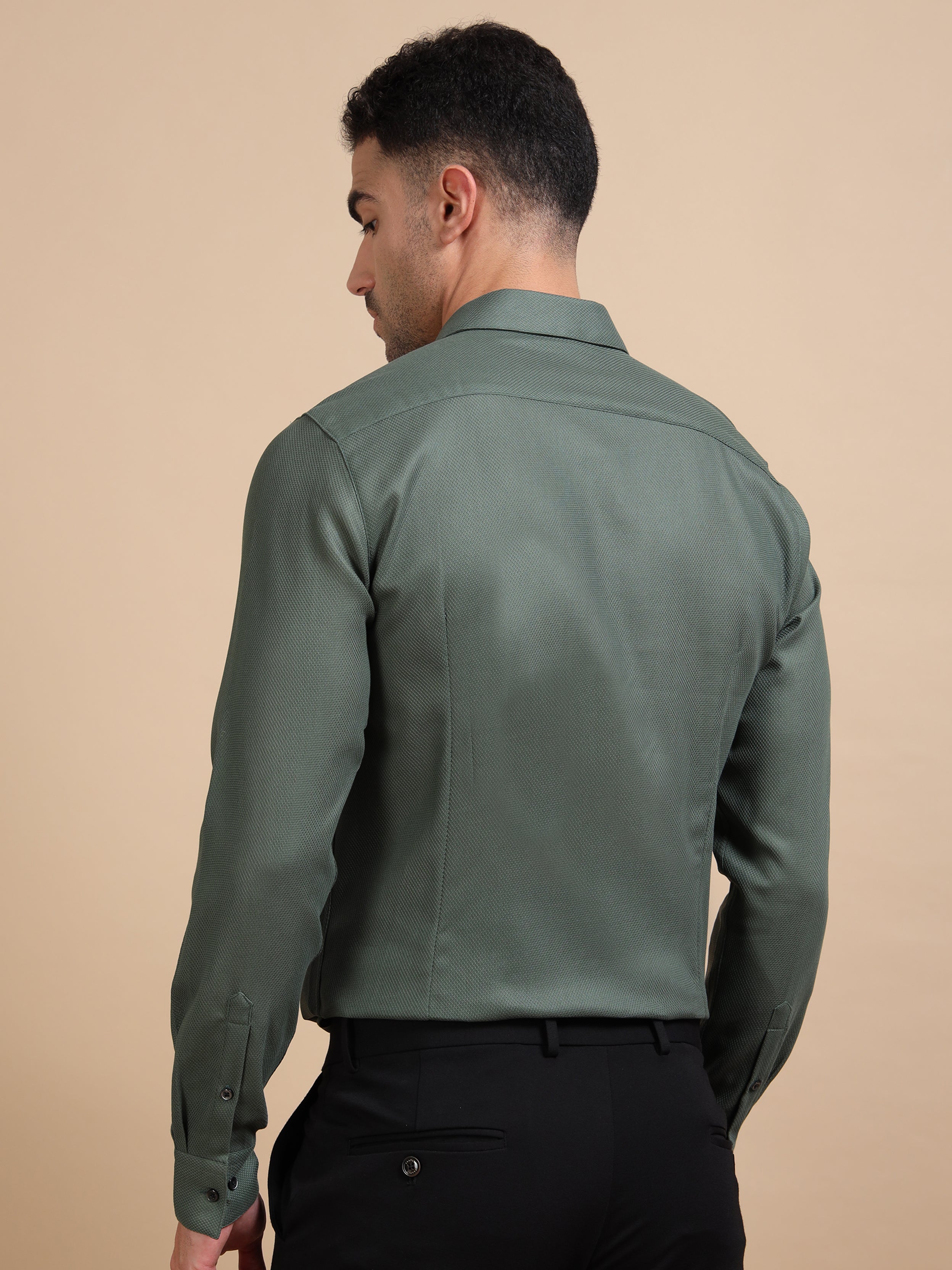 Green Mockleno Formal Shirt