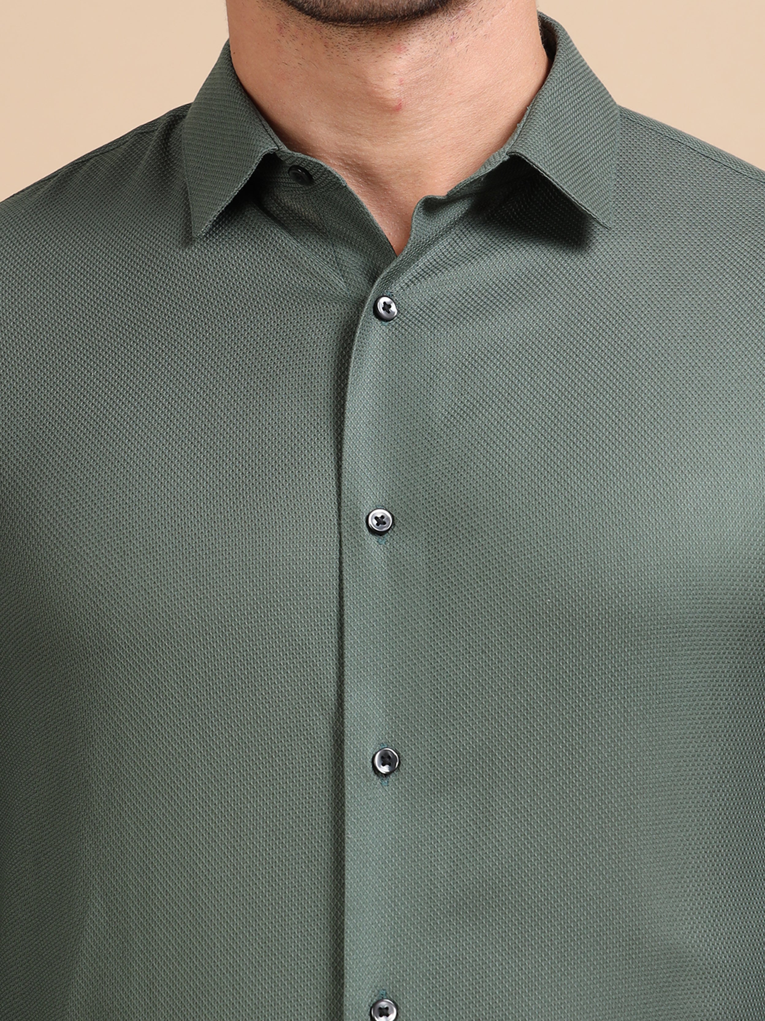 Green Mockleno Formal Shirt