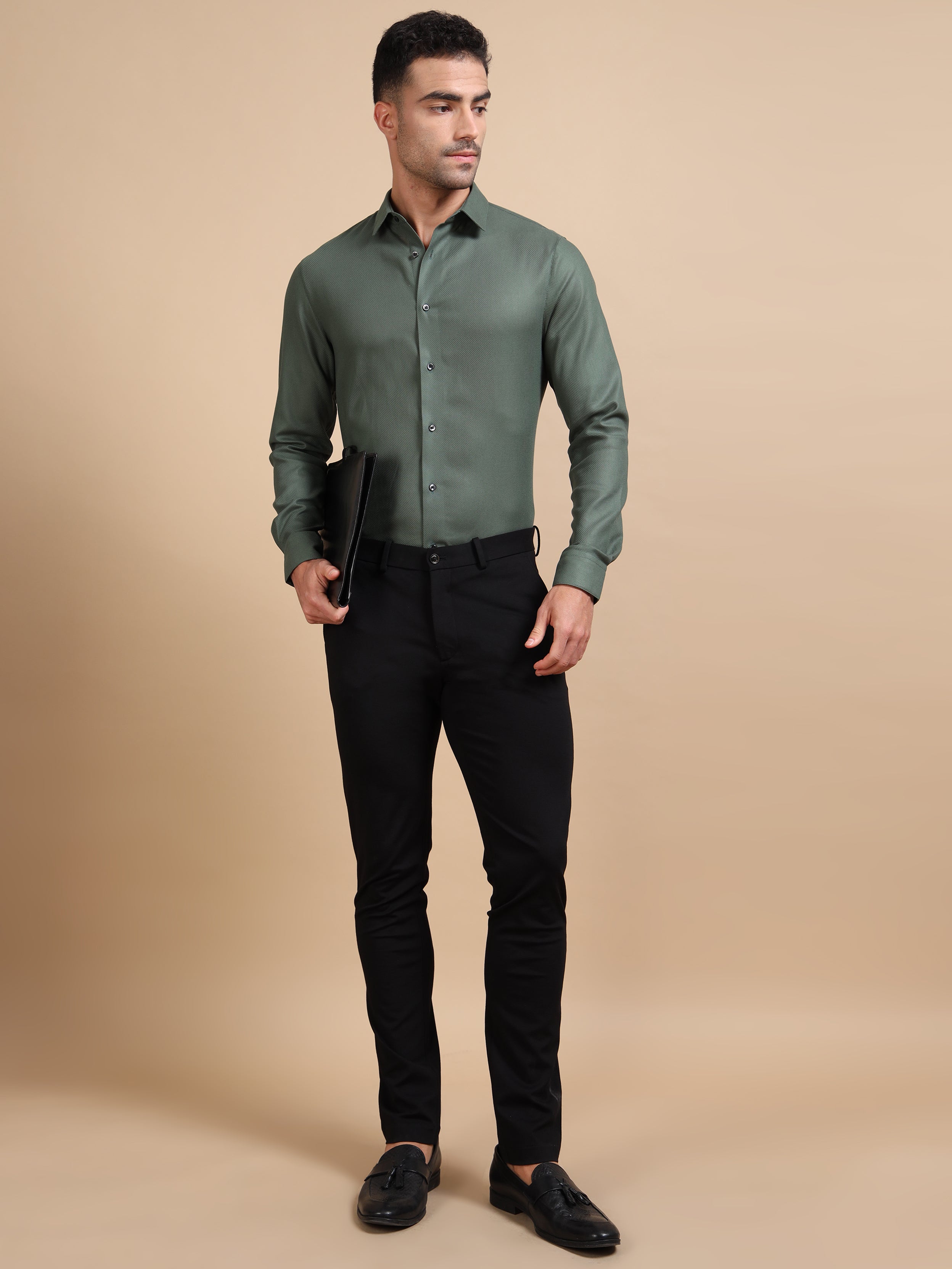 Green Mockleno Formal Shirt