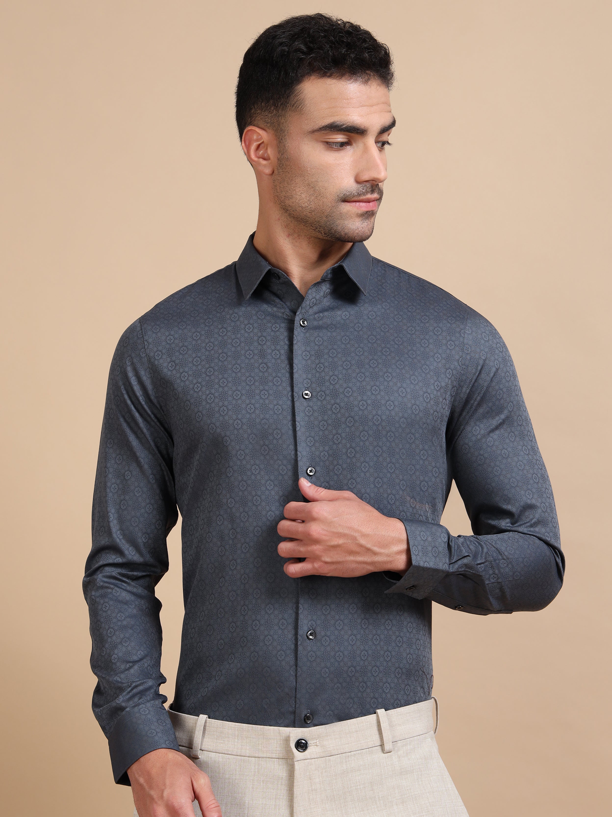 Grey Small Jacquard Shirt