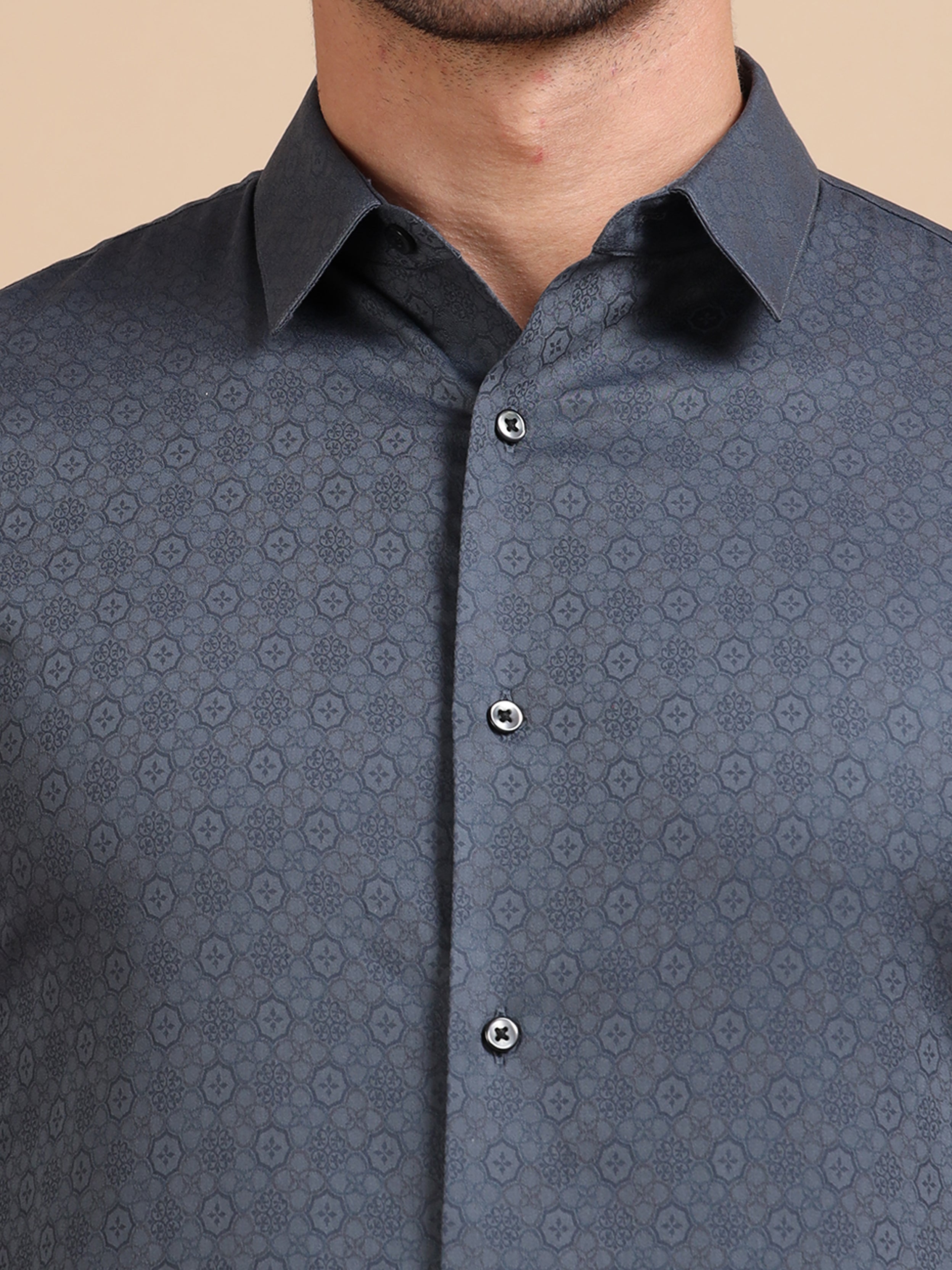 Grey Small Jacquard Shirt