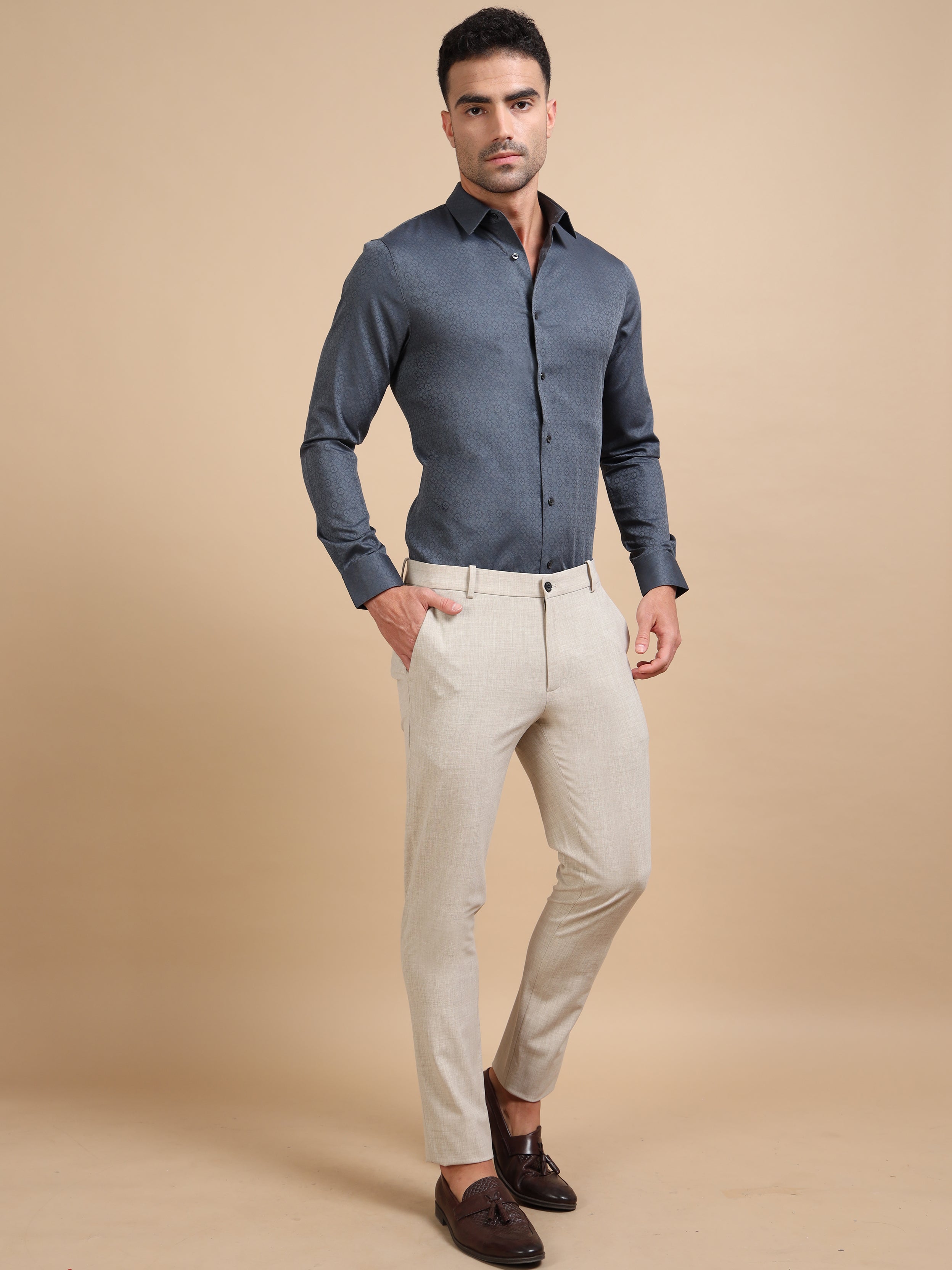 Grey Small Jacquard Shirt