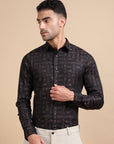 Black Jacquard Festive Shirt