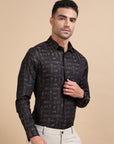 Black Jacquard Festive Shirt