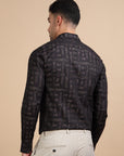 Black Jacquard Festive Shirt