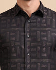 Black Jacquard Festive Shirt