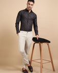 Black Jacquard Festive Shirt