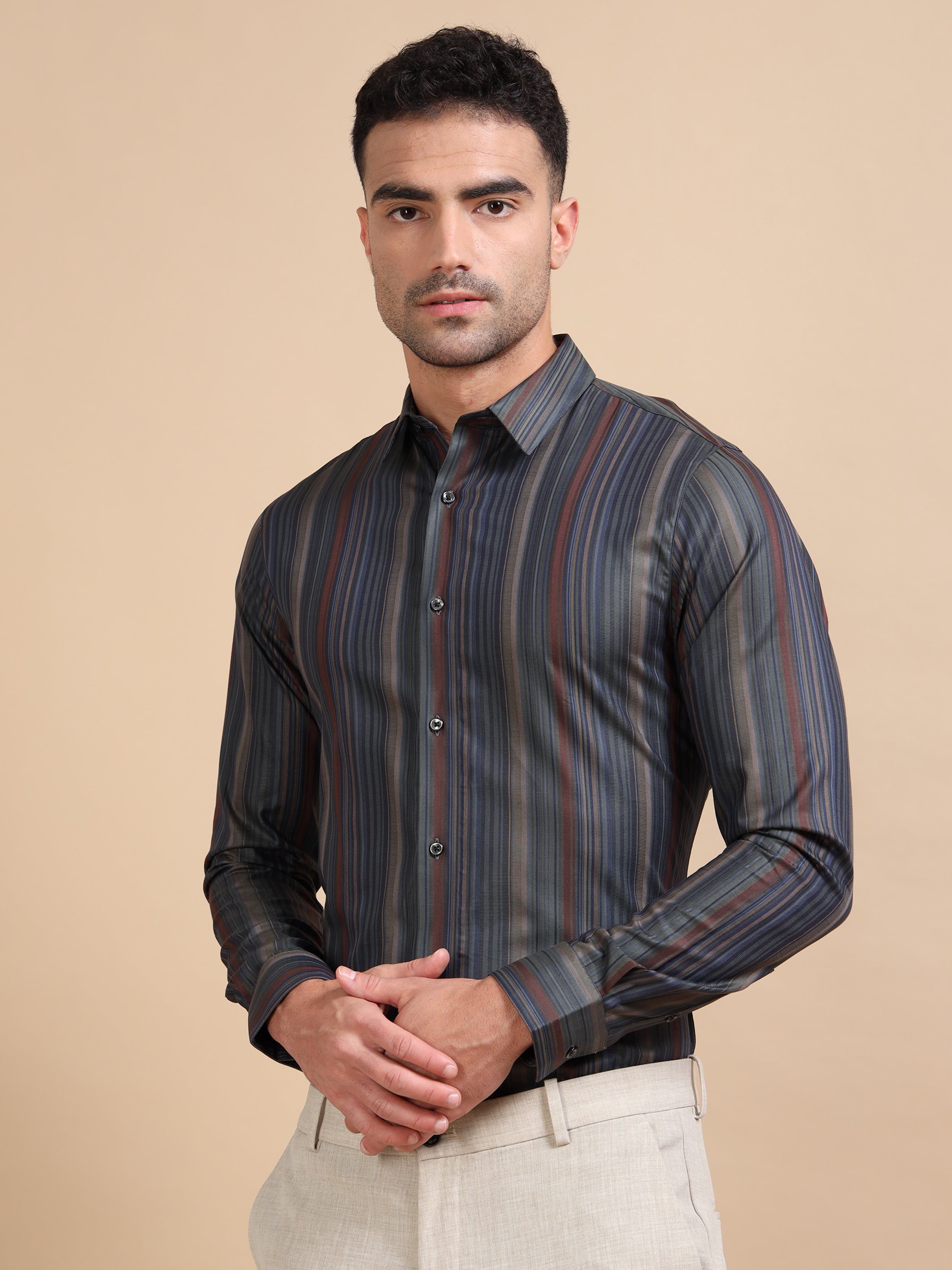 Cobalt Stripe Formal Shirt