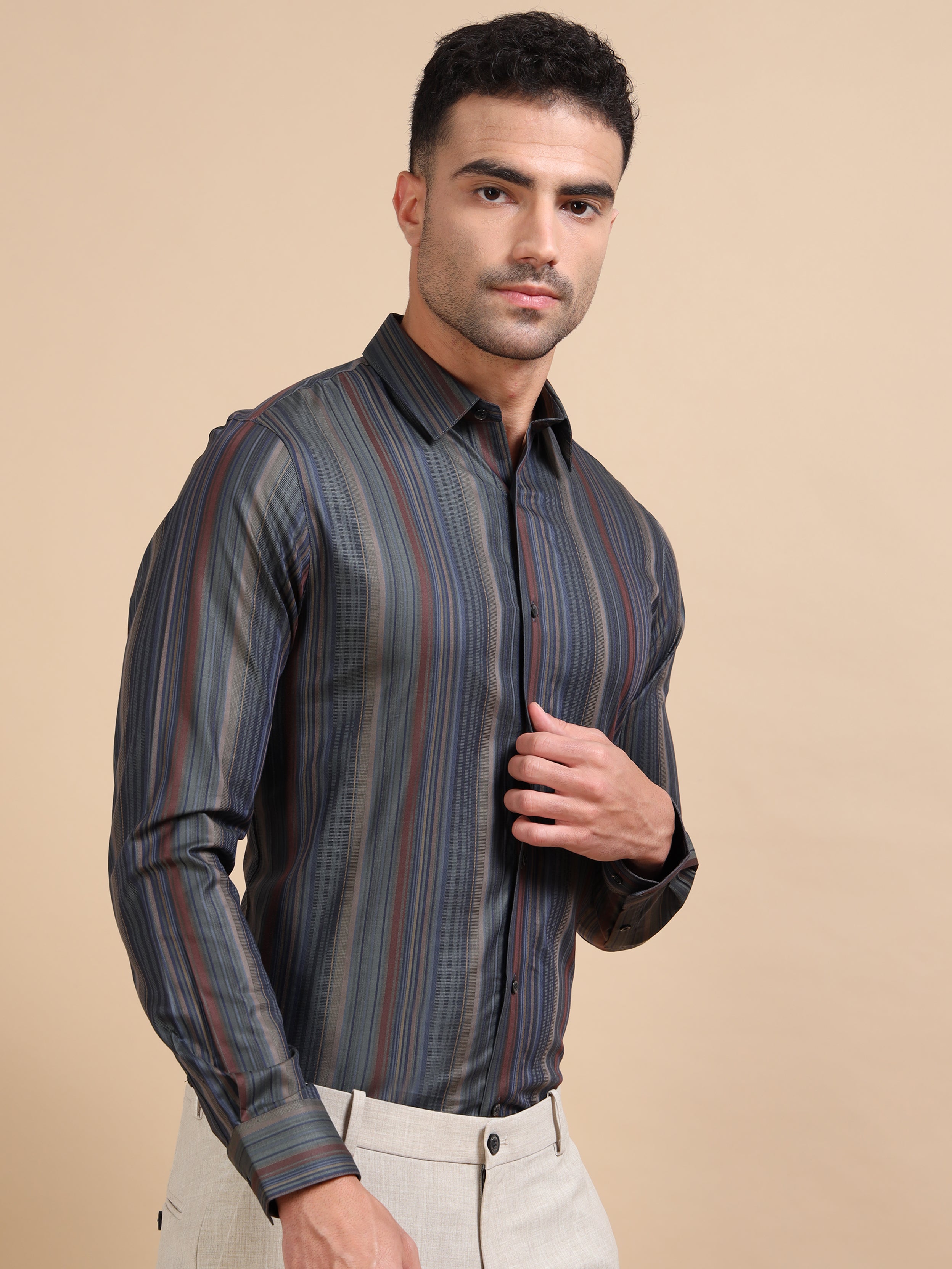 Cobalt Stripe Formal Shirt