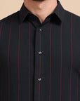 Black Striped Seersucker Shirt