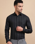 Black Stripe Jacquard Shirt