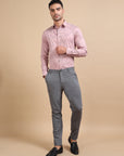 Pink Formal Jacquard Shirt