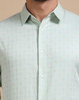 Green Jacquard Festive Shirt