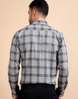 Black Grey Formal Check Shirt