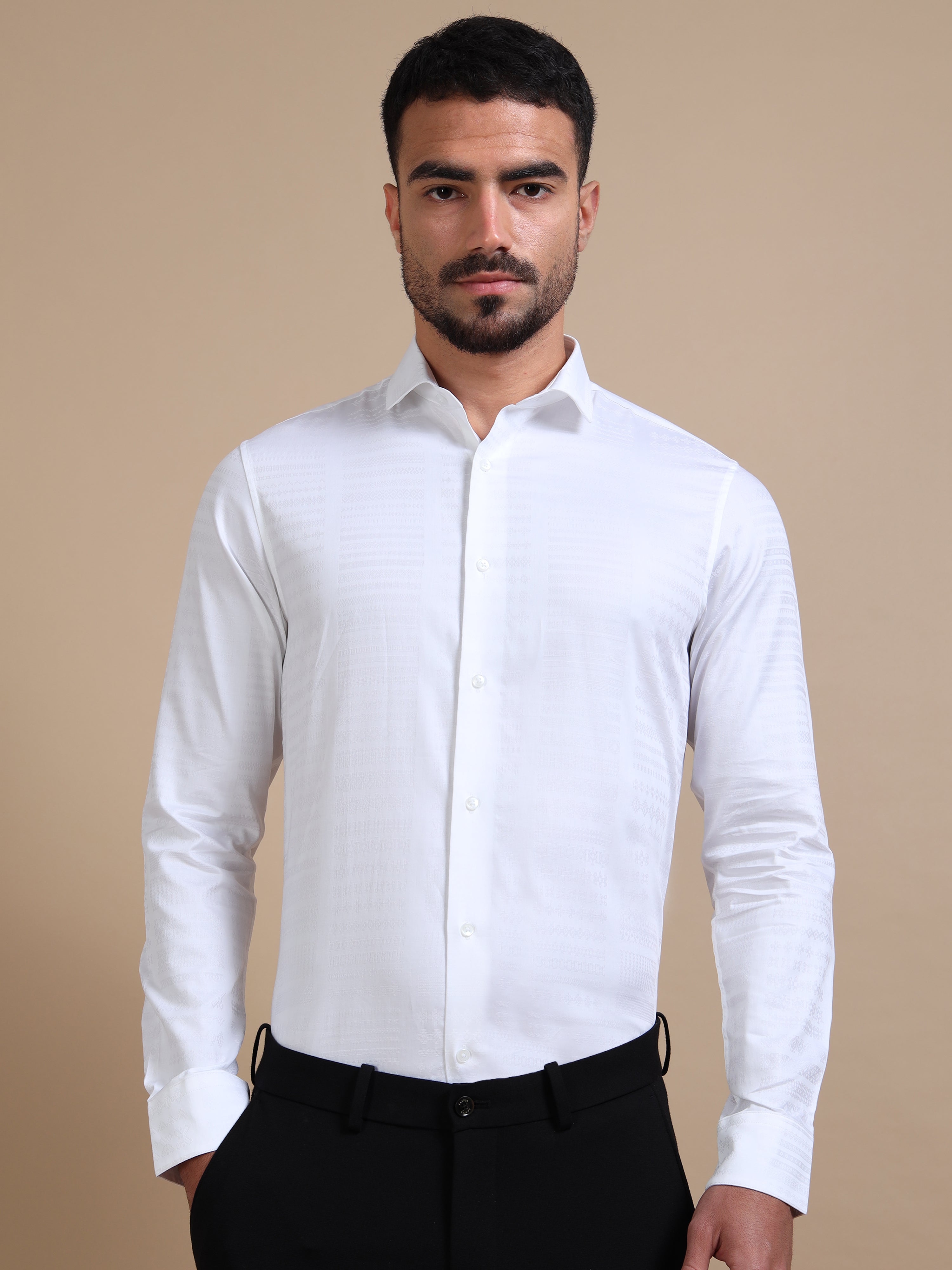 Subtle White Jacquard Premium Shirt