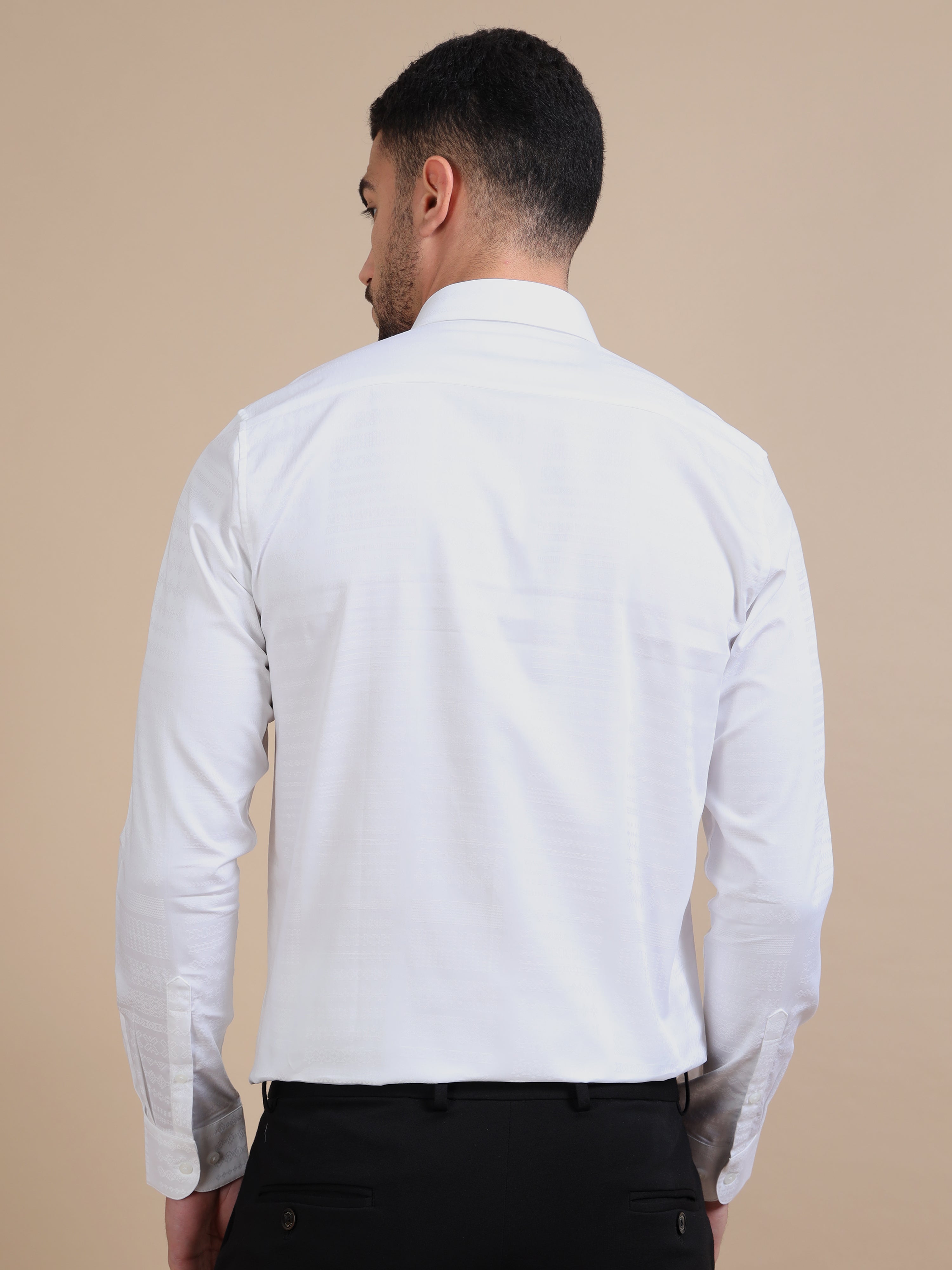 Subtle White Jacquard Premium Shirt