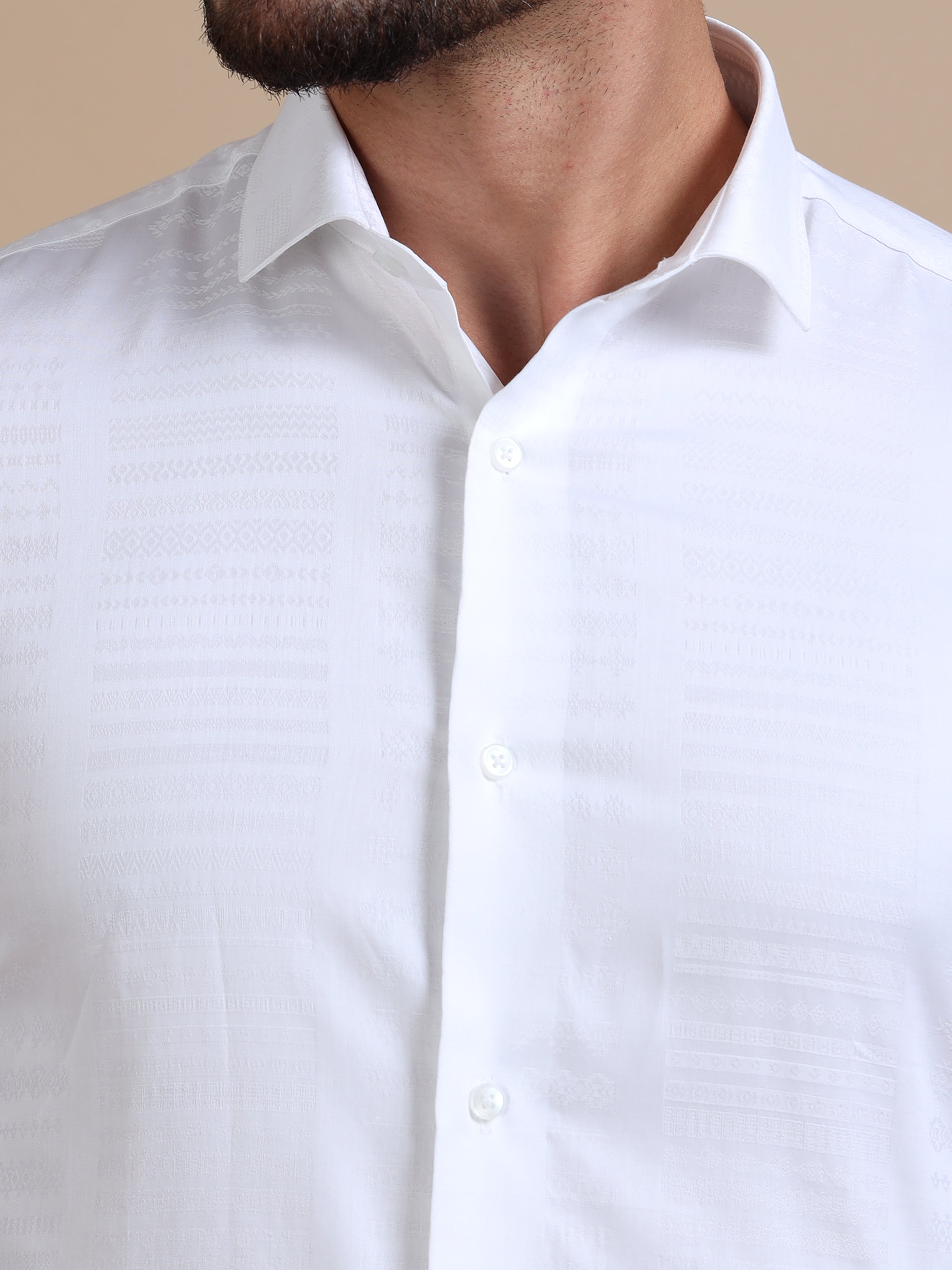 Subtle White Jacquard Premium Shirt