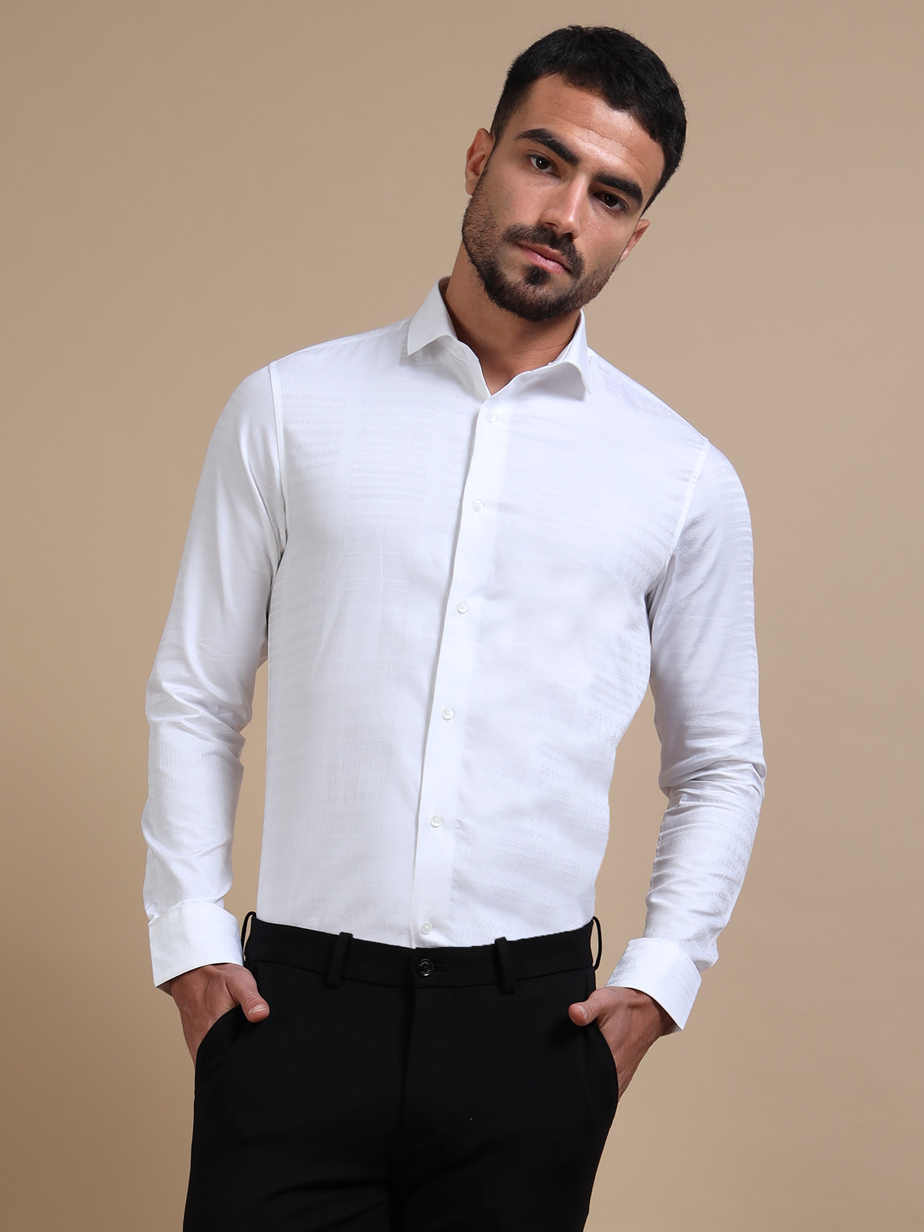 Subtle White Jacquard Premium Shirt