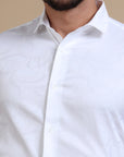 White Self Jacquard Premium Shirt