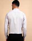 Khaki Striped Formal Shirt