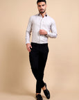 Khaki Striped Formal Shirt