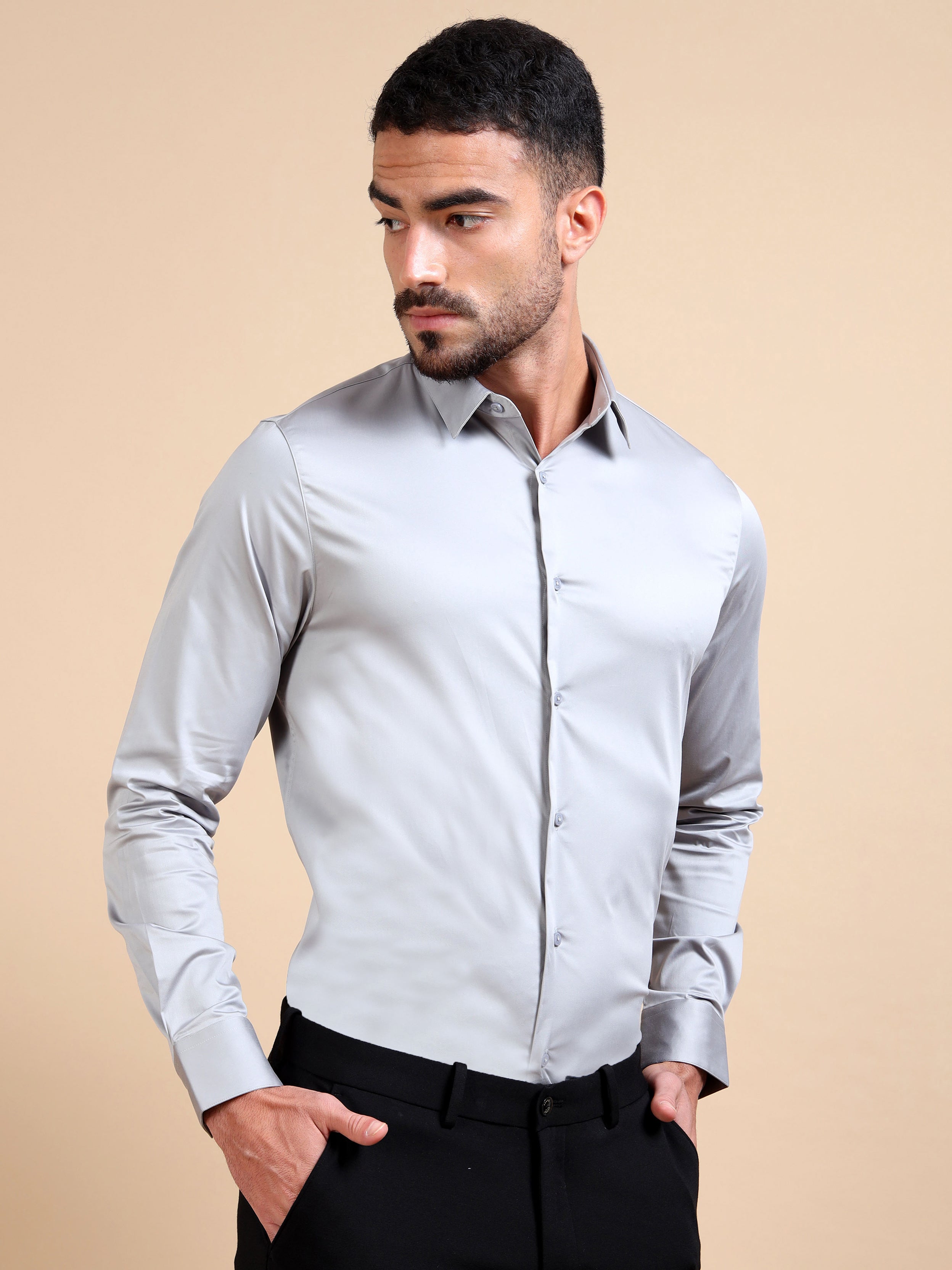 Light Grey Stretch Premium Shirt