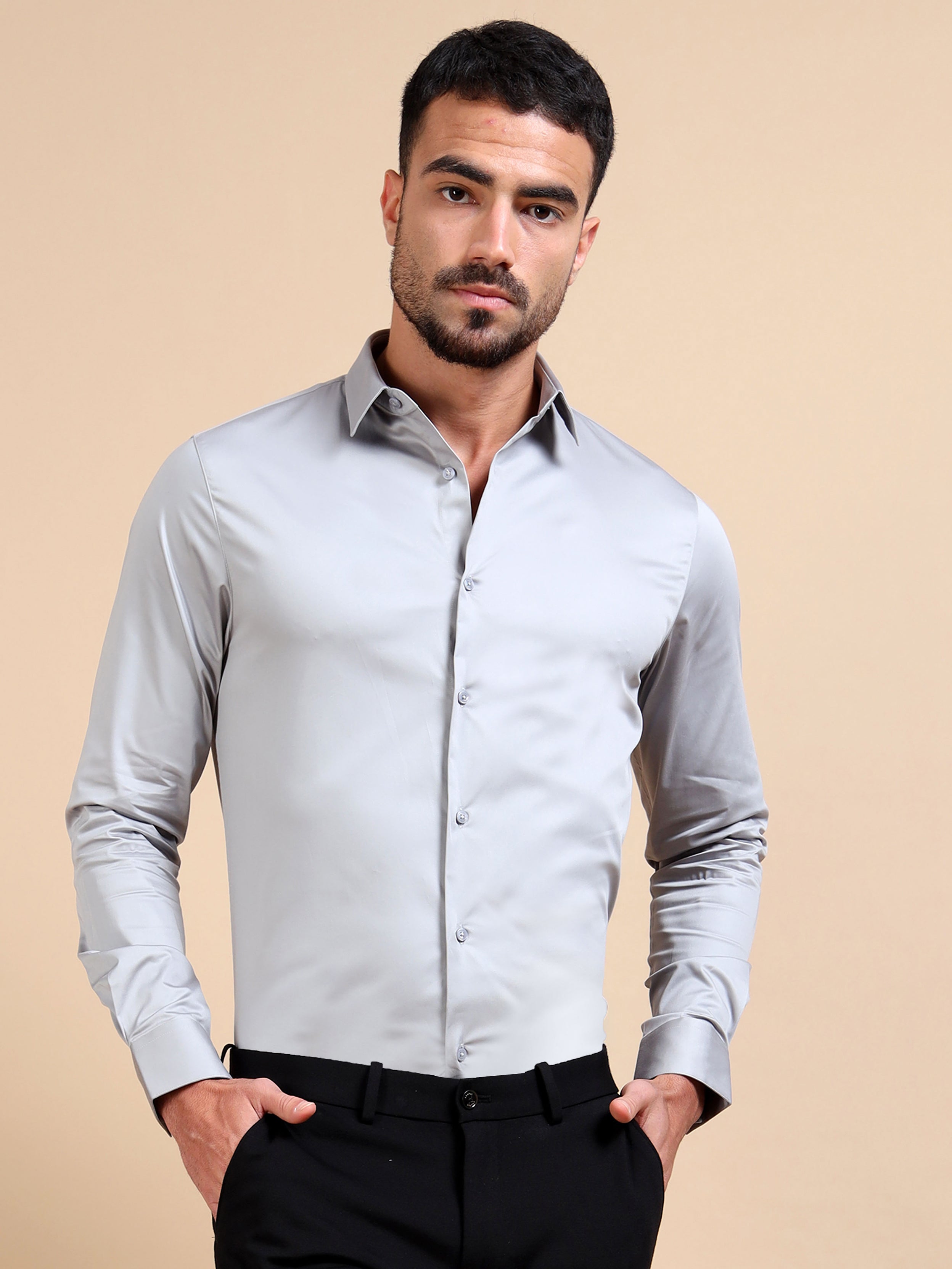 Light Grey Stretch Premium Shirt