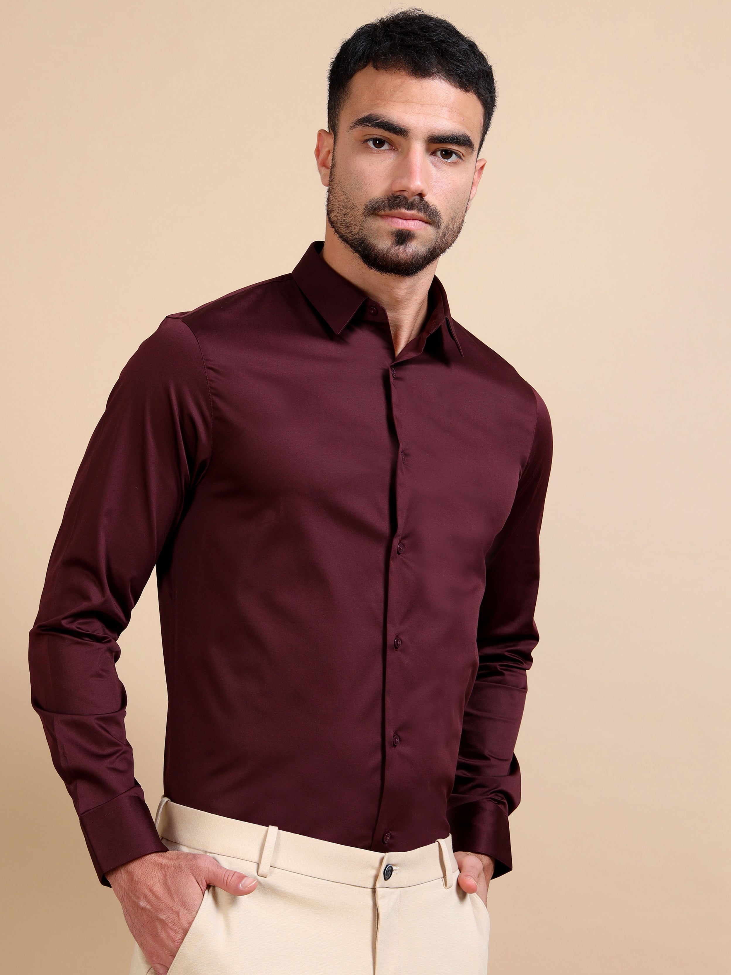 Maroon Stretch Premium Shirt