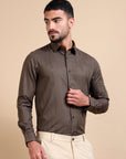 Brown Classy Jacquard Premium Shirt