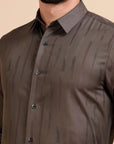 Brown Classy Jacquard Premium Shirt