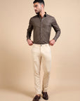 Brown Classy Jacquard Premium Shirt