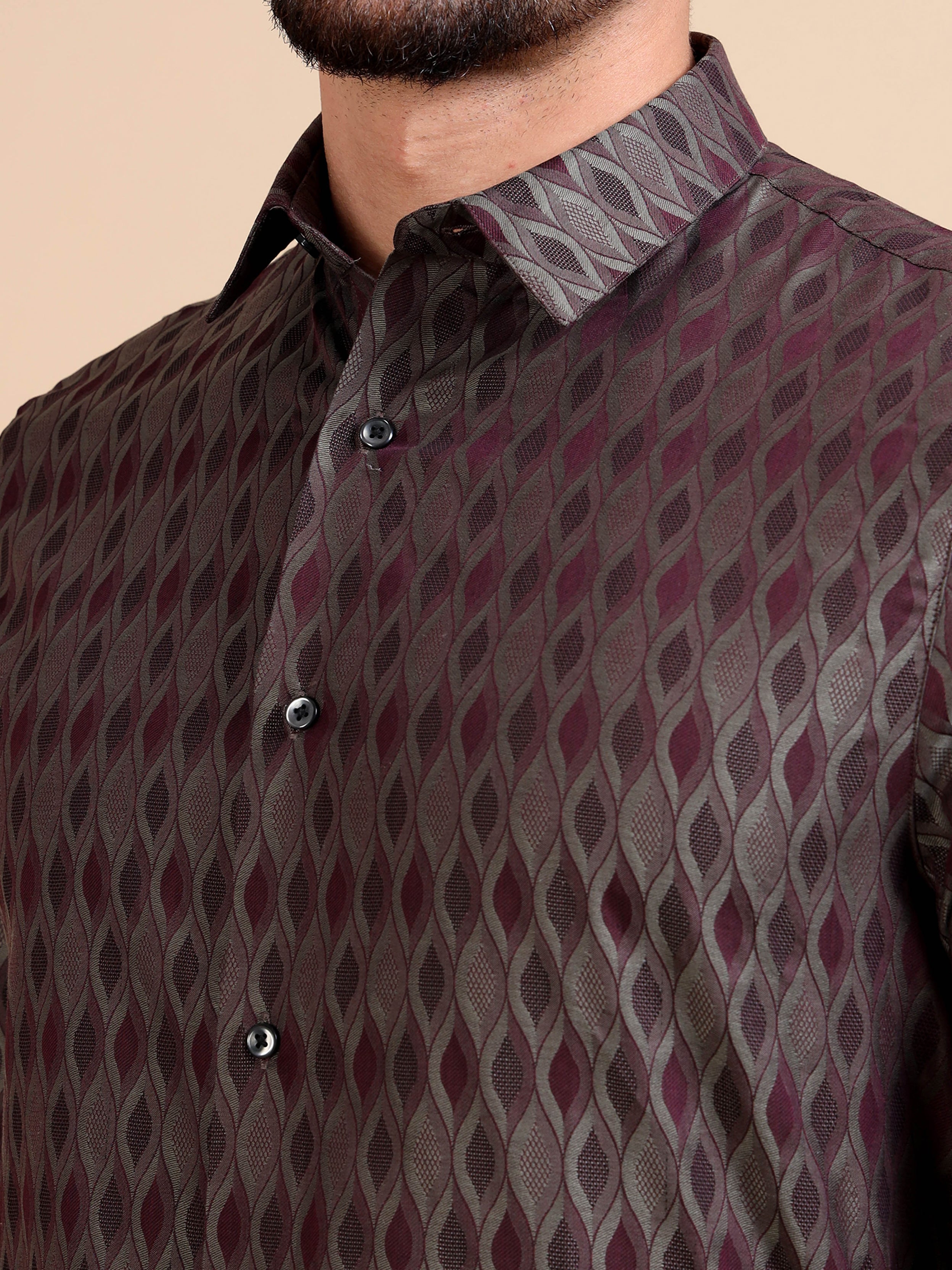 Enticing Festive Jacquard Shirt