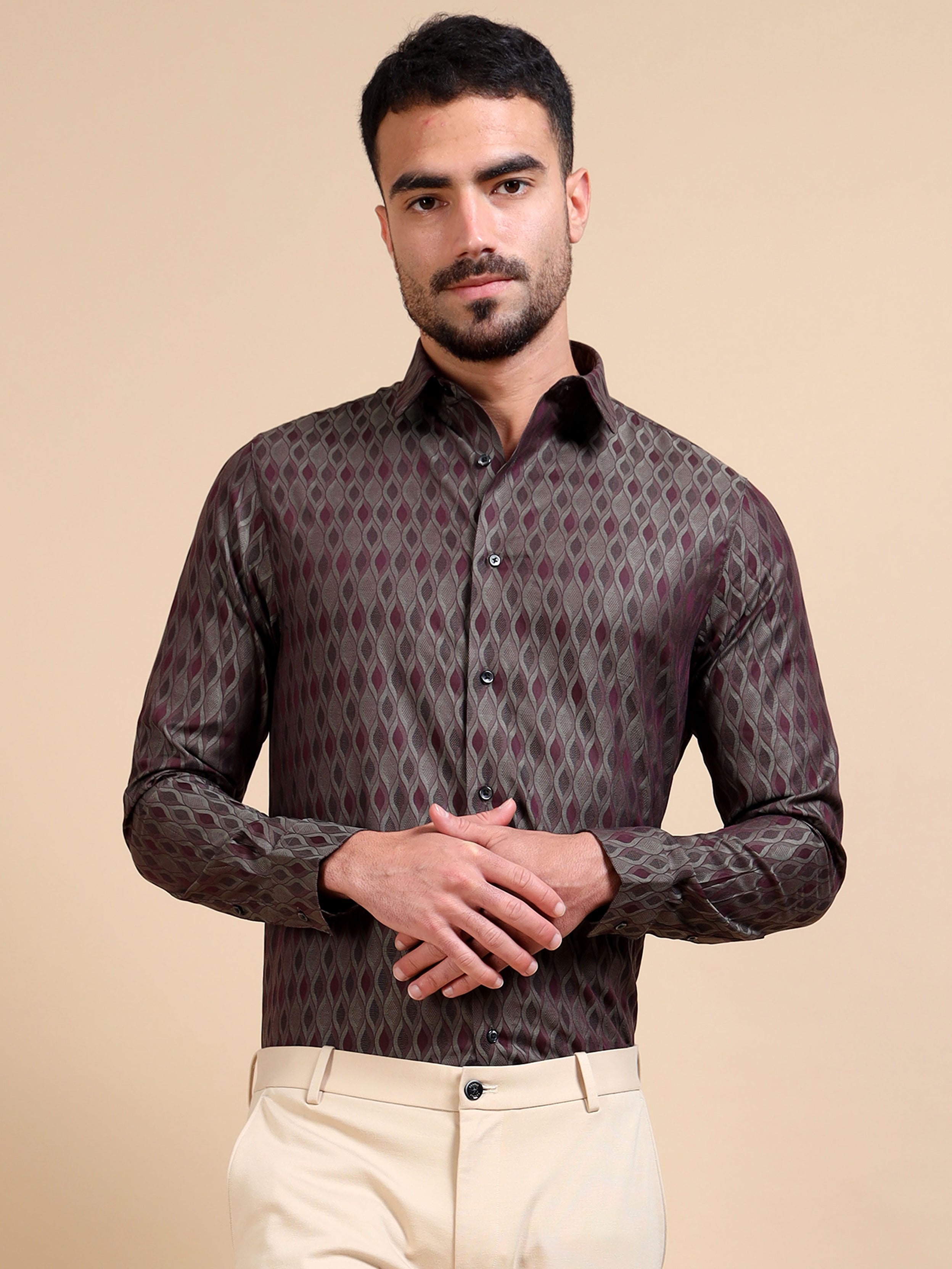 Enticing Festive Jacquard Shirt