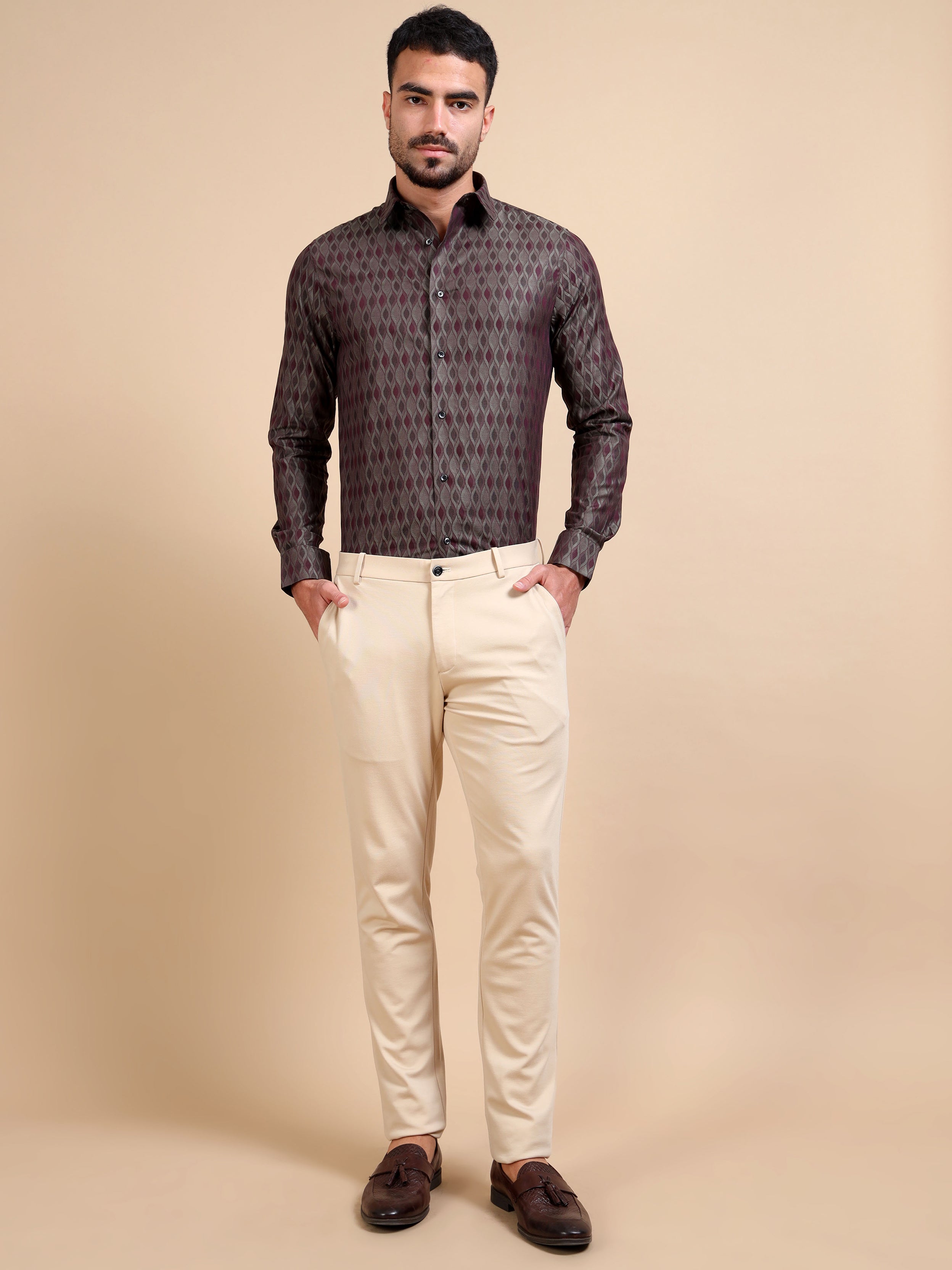 Enticing Festive Jacquard Shirt