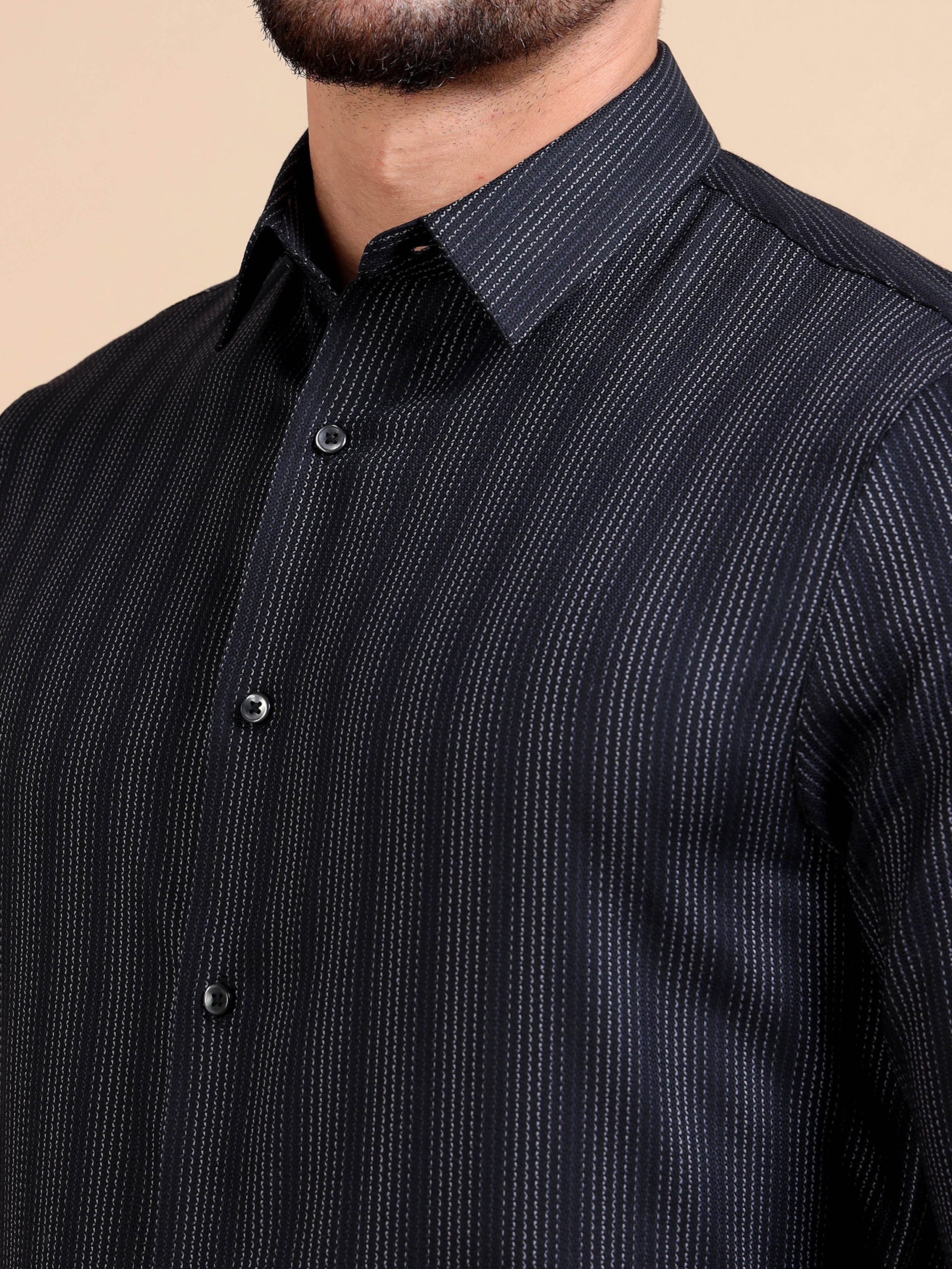 Black Derby Stripe Shirt