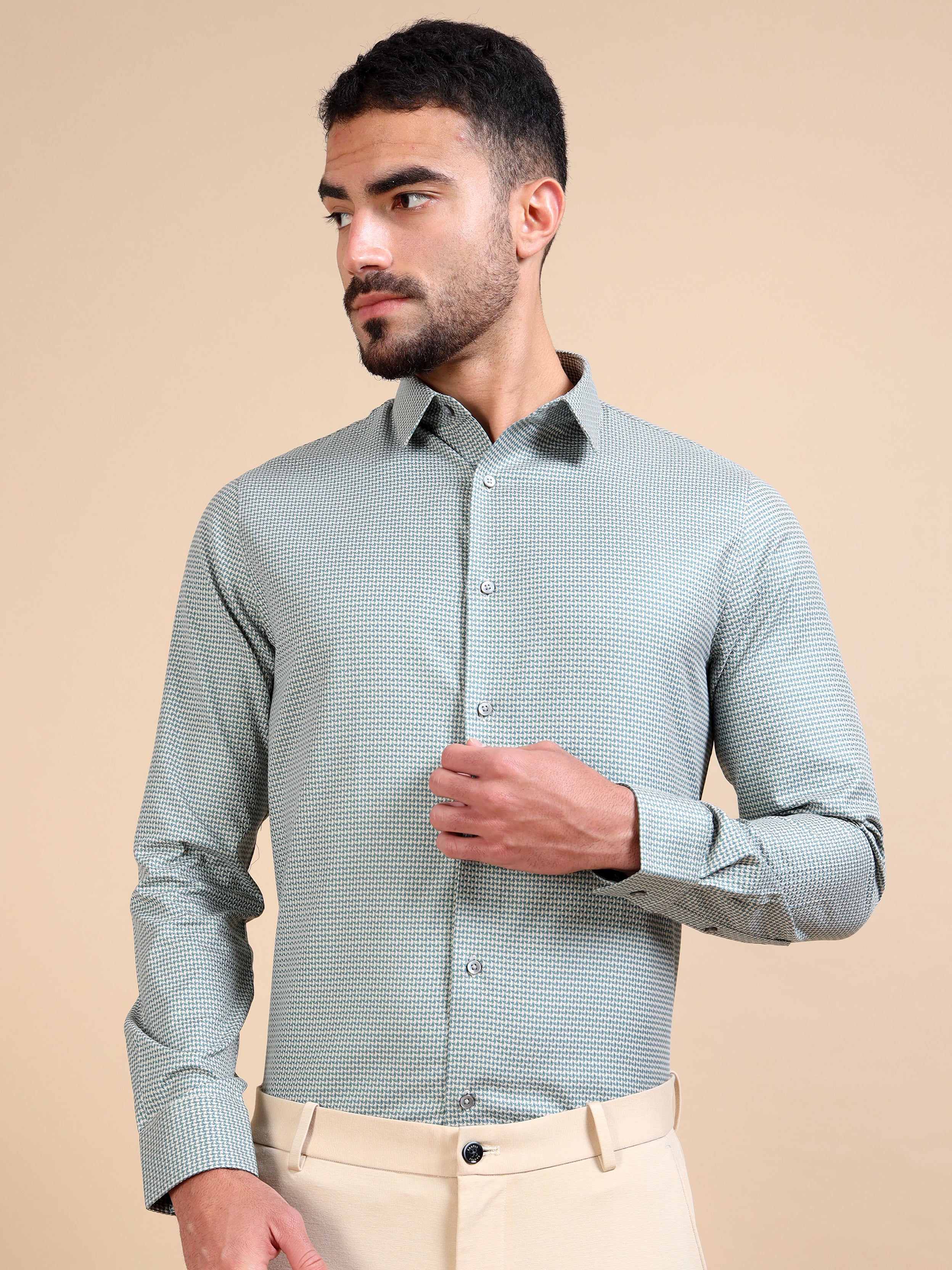 Structure Olive Premium Formal Shirt