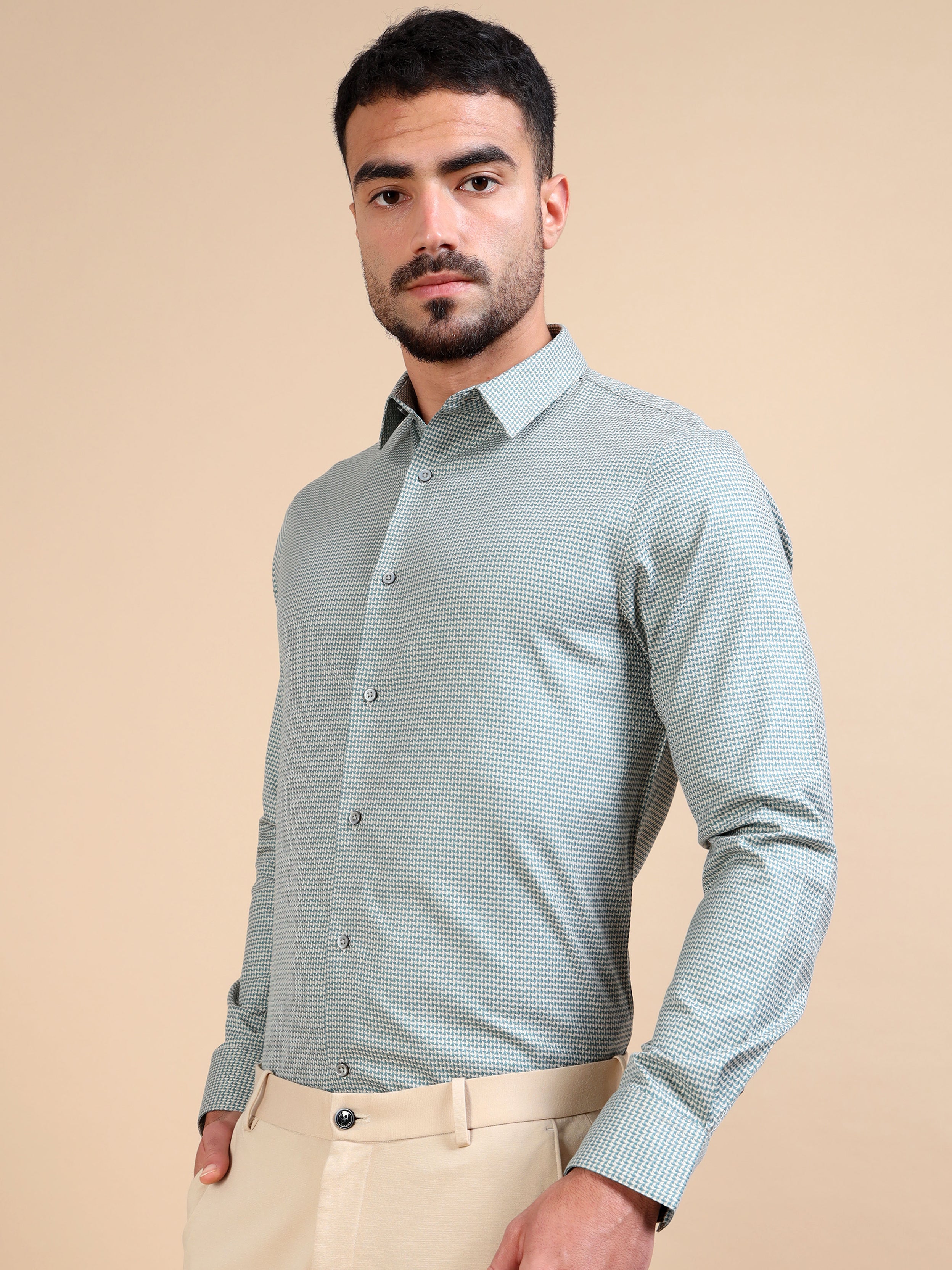 Structure Olive Premium Formal Shirt