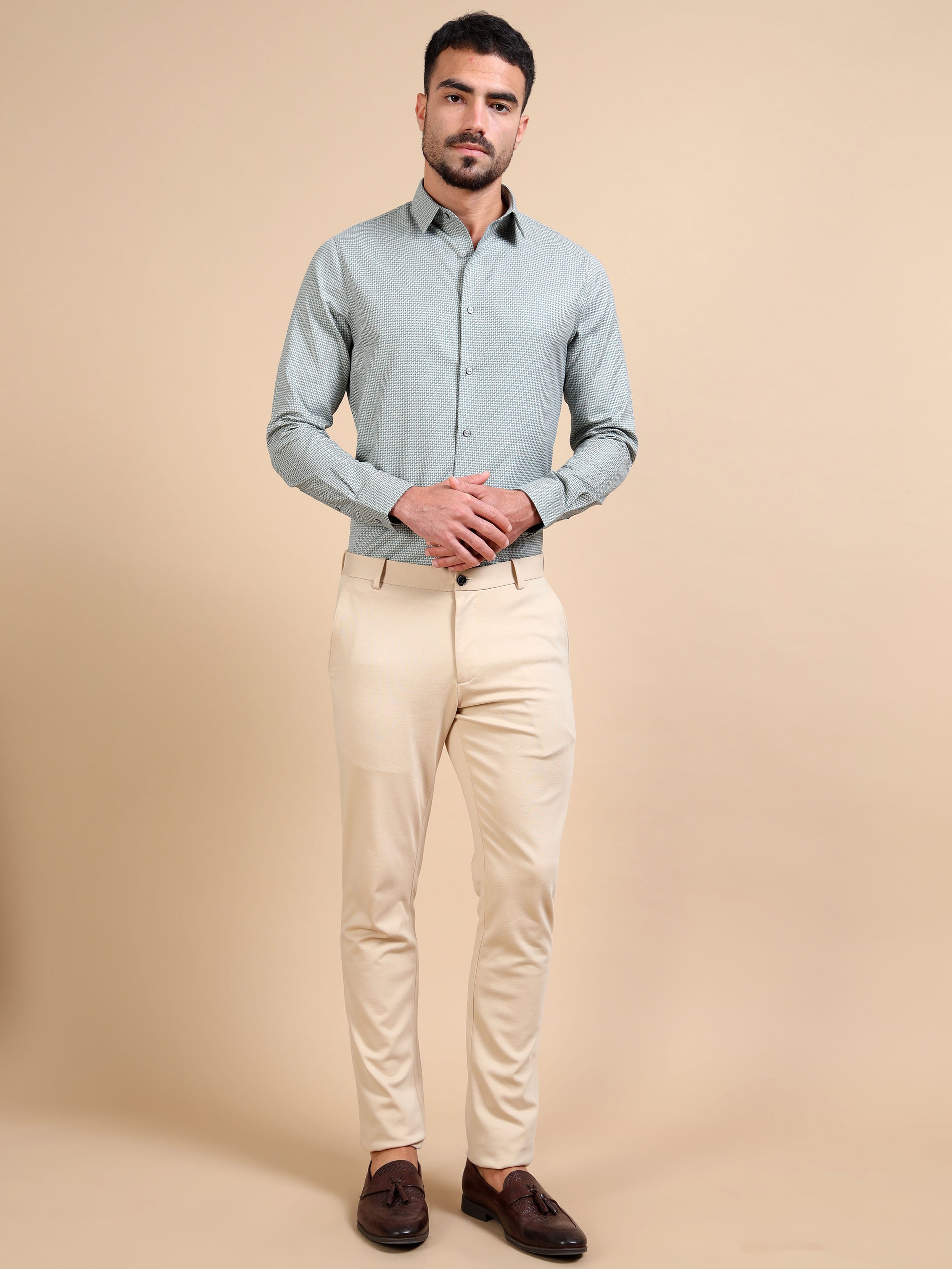 Structure Olive Premium Formal Shirt