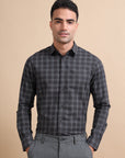 Compelling Black Check Jacquard Shirt