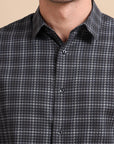 Compelling Black Check Jacquard Shirt