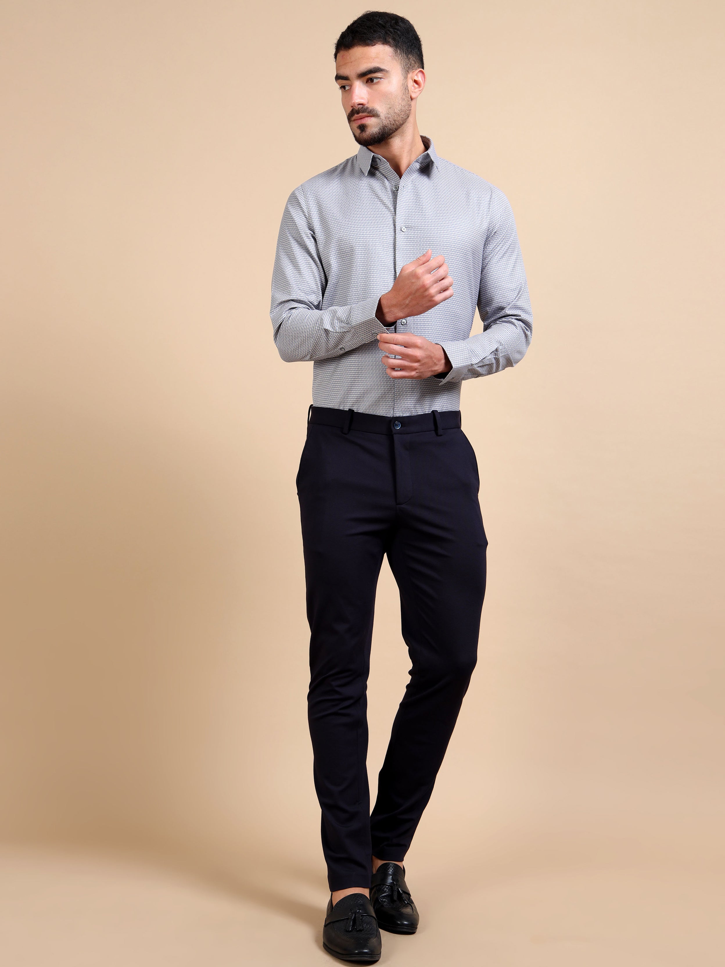 Structure Grey Premium Formal Shirt