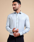 Blue Formal Jacquard Shirt