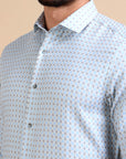 Blue Formal Jacquard Shirt