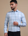 Satire Blue Formal Check Shirt